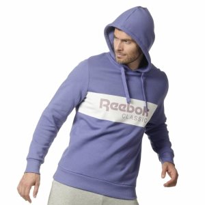 Bluza Z Kapturem Męskie Reebok Classic R Unisex 'Over the Head' Szare/Białe PL 81TGZSR